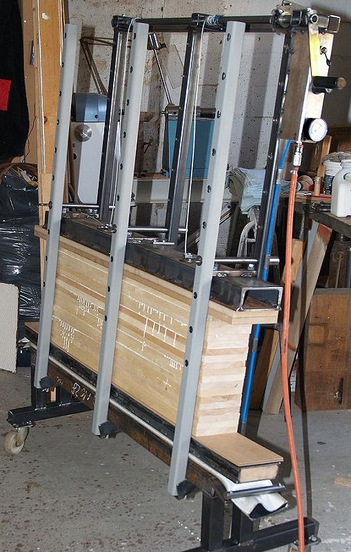 Wood Laminating Press in use