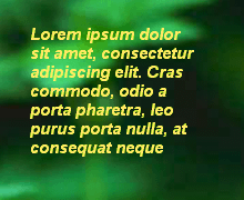 Sample with text and transparent background