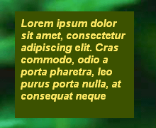 Sample with text on colored background